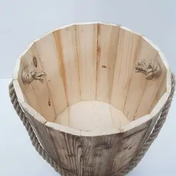 سطل چوبی بزرگ35 سانتی سوخته