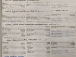 سدیم تیوسولفات 5 آبه برند مرک آلمان کد 106516