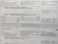 سدیم مولیبدات 2 آبه برند مرک آلمان کد 106521