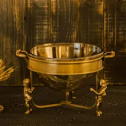 سوفله سالاد خوری گرد متوسط مدل فرشته برنجی کد 98512-B