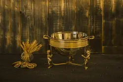 سوفله سالاد خوری گرد متوسط مدل فرشته برنجی کد 98512-B