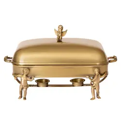 سوفله خوری مستطیل بزرگ مدل فرشته برنجی کد 98506-B