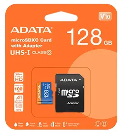 رم میکرو ۱۲۸ گیگ ای دیتا ADATA Premier AP V10 U1 100MB/s + خشاب