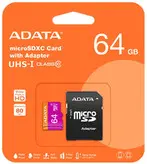 رم میکرو ۶۴ گیگ ای دیتا ADATA Premier V10 U1 A1 100MB/s + خشاب