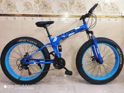 دوچرخه تاشو سایز 26 افرود لاستیک پهن ساحلی VTT رنگ آبی