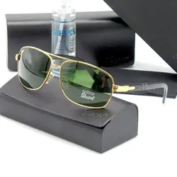 عینک آفتابی مردانه پرسول Persol شیشه سنگ UV400 دسته فنری