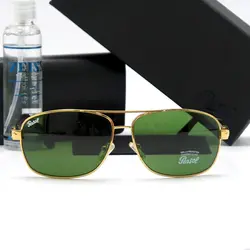 عینک آفتابی مردانه پرسول Persol شیشه سنگ UV400 دسته فنری