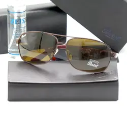 عینک آفتابی مردانه پرسول Persol شیشه سنگ UV400 دسته فنری