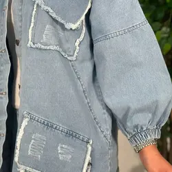 نام : شومیز جین ریش جنس : جین اصل ضخیم