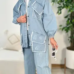 نام : شومیز جین ریش جنس : جین اصل ضخیم