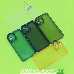 قاب گوشی iPhone 12 آیفون اورجینال هولدر متال NEW SKIN ( new face ) طرح پشت شیشه ای شفاف دور سیلیکونی محافظ لنز دار در رنگبندی متنوع کد 1