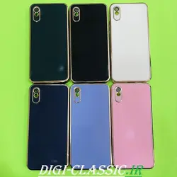 قاب گوشی Redmi 9A - Redmi 9AT - Redmi 9A Sport شیائومی طرح ژله ای مای کیس گلد لاین دور طلایی محافظ لنز شیشه ای در رنگ بندی متنوع کد 5