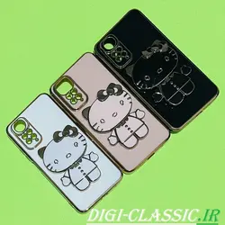 قاب گوشی Redmi Note 11 4G - Redmi Note 11S شیائومی اورجبنال طرح ژله ای کیتی KITTY مای کیس گلد لاین آینه ای دور طلایی محافظ لنز دار در رنگ بندی متنوع کد 8