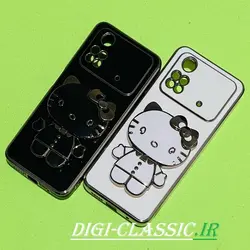قاب گوشی Poco M4 Pro 4G شیائومی اورجبنال طرح ژله ای کیتی KITTY مای کیس گلد لاین آینه ای دور طلایی محافظ لنز دار در رنگ بندی متنوع کد 2
