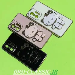 قاب گوشی Mi 11T - Mi 11T Pro شیائومی اورجبنال طرح ژله ای کیتی KITTY مای کیس گلد لاین آینه ای دور طلایی محافظ لنز دار در رنگ بندی متنوع کد 5