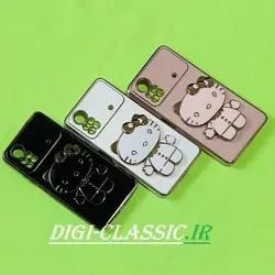 قاب گوشی Poco X4 Pro 5G شیائومی اورجبنال طرح ژله ای کیتی KITTY مای کیس گلد لاین آینه ای دور طلایی محافظ لنز دار در رنگ بندی متنوع کد 4