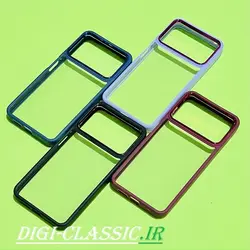 قاب گوشی Poco M4 Pro 4G شیائومی اورجینال نیو اسکین NEW SKIN متال کیس Metal طرح پشت طلق شفاف دور سیلیکونی در رنگ بندی متنوع کد 1