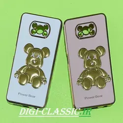قاب گوشی Poco X3 - Poco X3 NFC - Poco X3 Pro شیائومی اورجینال طرح ژله ای مای کیس خرس طلایی تدی برجسته POWER BEAR محافظ لنز دار در رنگ بندی متنوع کد 1