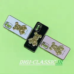 قاب گوشی POCO F3 - Mi 11i - Redmi K40 شیائومی اورجینال طرح ژله ای مای کیس خرس طلایی تدی برجسته POWER BEAR محافظ لنز دار در رنگ بندی متنوع کد 3