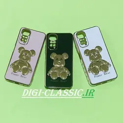قاب گوشی Redmi Note 11 4G - Redmi Note 11S شیائومی اورجینال طرح ژله ای مای کیس خرس طلایی تدی برجسته POWER BEAR محافظ لنز دار در رنگ بندی متنوع کد 6