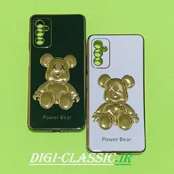 قاب گوشی Galaxy M52 5G سامسونگ اورجینال طرح ژله ای مای کیس خرس طلایی تدی برجسته POWER BEAR محافظ لنز دار در رنگ بندی متنوع کد 3