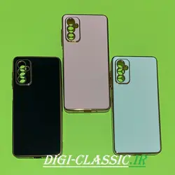 قاب گوشی Galaxy M52 5G سامسونگ اورجینال طرح ژله ای مای کیس گلد لاین دور طلایی محافظ لنز دار در رنگ بندی متنوع کد 2