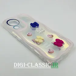 قاب گوشی Xiaomi 13 Lite شیائومی طرح خامه ای عروسکی سه بعدی سیلیکون پشت شفاف TPU کپسولی بالشتی محافظ لنز دار به همراه برچسب هولوگرامی رنگ صورتی کد 4