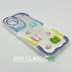 قاب گوشی Xiaomi 13 Lite شیائومی طرح خامه ای عروسکی سه بعدی سیلیکون پشت شفاف TPU کپسولی بالشتی محافظ لنز دار به همراه برچسب هولوگرامی رنگ رنگی کد 3