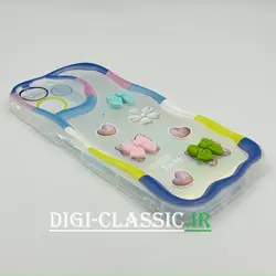 قاب گوشی Xiaomi Redmi 12 شیائومی طرح خامه ای عروسکی سه بعدی سیلیکون پشت شفاف TPU کپسولی بالشتی محافظ لنز دار به همراه برچسب هولوگرامی رنگ رنگی کد 3