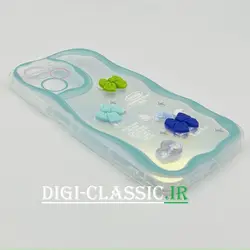 قاب گوشی Poco X5 Pro شیائومی طرح خامه ای عروسکی سه بعدی سیلیکون پشت شفاف TPU کپسولی بالشتی محافظ لنز دار به همراه برچسب هولوگرامی رنگ فیروزه ای کد 2