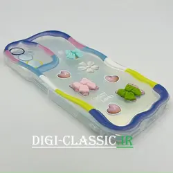 قاب گوشی Galaxy A24 سامسونگ طرح خامه ای عروسکی سه بعدی سیلیکون پشت شفاف TPU کپسولی بالشتی محافظ لنز دار به همراه برچسب هولوگرامی رنگ رنگی کد 6