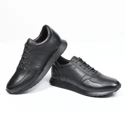 کتونی مردانه چرم طبیعی با زیره ترک اصلی مناسب استفاده روزمره