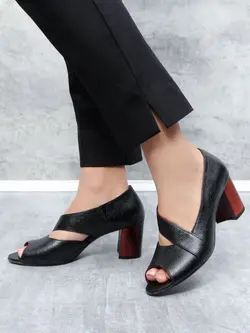 کفش پاشنه دار تمام چرم طبیعی زیره ترک نیولایت ترک کفی طبی و پاشنه راش