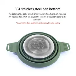 قابلمه تاشو سیلیکونی درب دار POT حجم 2.5 لیتر رنگ کرم