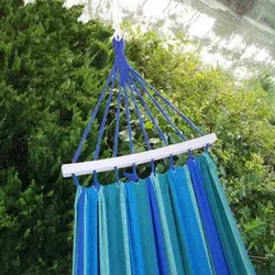 ننو پارچه ای چوبدار  (یک نفره) رنگ سبز_آبی