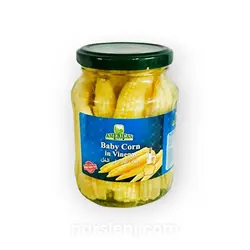 فروشگاه اینترنتی پارس لنج - ترشی بی بی کورن در سرکه امریکن فارم 340 گرمی با طعم ساده