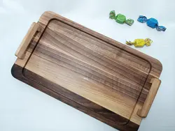 سینی پذیرایی چوب گردو دسته دار