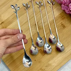 قاشق شربت خوری فانتزی طرح برگ