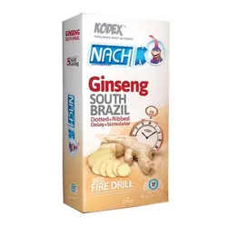 قیمت و خرید کاندوم تاخیری و سفت کننده جینسینگ ناچ کدکس Kodex Ginseng بسته 12 عددی | پاورخان