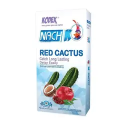 قیمت و خرید کاندوم تاخیری و بزرگ کننده لارگو قرمز ناچ کدکس مدل RED CACTUS KODEX بسته 12 عددی | پاورخان