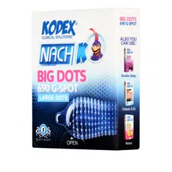 قیمت و خرید کاندوم خار درشت کدکس مدل بیگ داتس Kodex Big Dot بسته 3 عددی | پاورخان