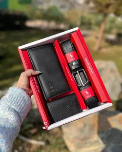 ست هدیه کیف و کمربند مردانه پولو کد 119 - سپید شاپ