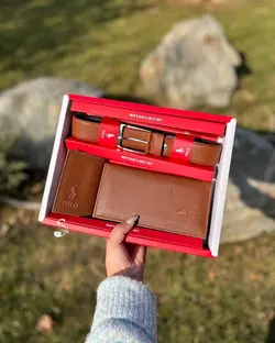 ست هدیه کیف و کمربند مردانه پولو کد 119 - سپید شاپ