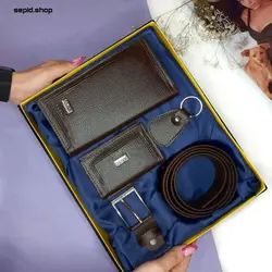 ست هدیه چهار تکه کیف و کمربند مردانه کد 110 - سپید شاپ