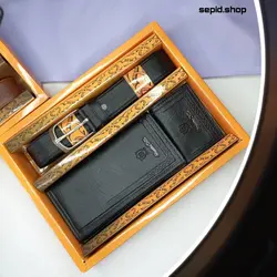 ست هدیه کیف و کمربند مردانه کد 108 - سپید شاپ