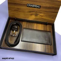 ست هدیه کیف و کمربند مردانه چرمسال کد 106 - سپید شاپ