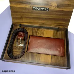 ست هدیه کیف و کمربند مردانه چرمسال کد 106 - سپید شاپ