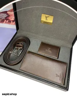 ست هدیه کیف و کمربند مردانه چرمسال کد 104 - سپید شاپ