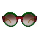 عینک آفتابی زنانه مدل گرد شاین دار کد 86 UV400