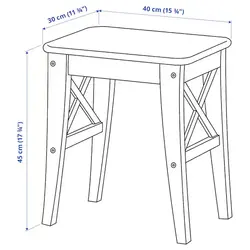 چهارپایه چوبی ایکیا INGOLF قهوه‌ای-مشکی